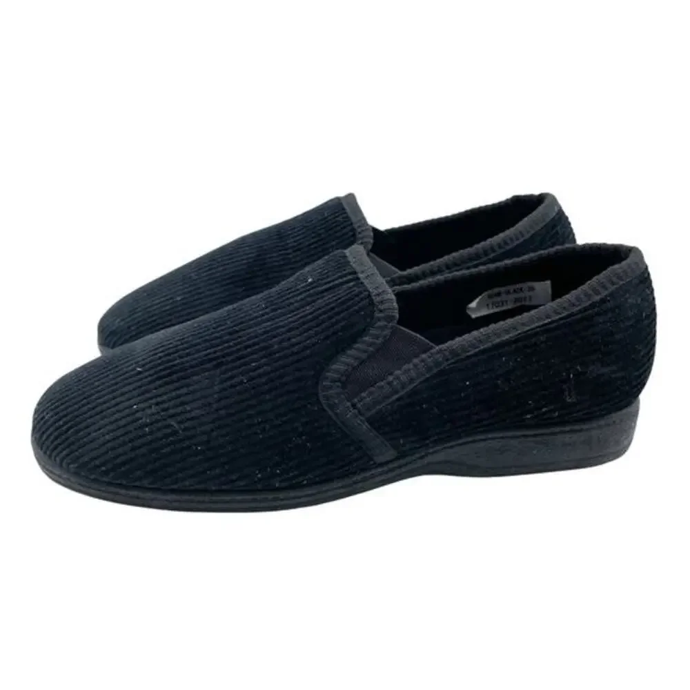 Spring Step Men's Adam Black Slip-On‎ Corduroy Slipper EU 39 US 6-6.5